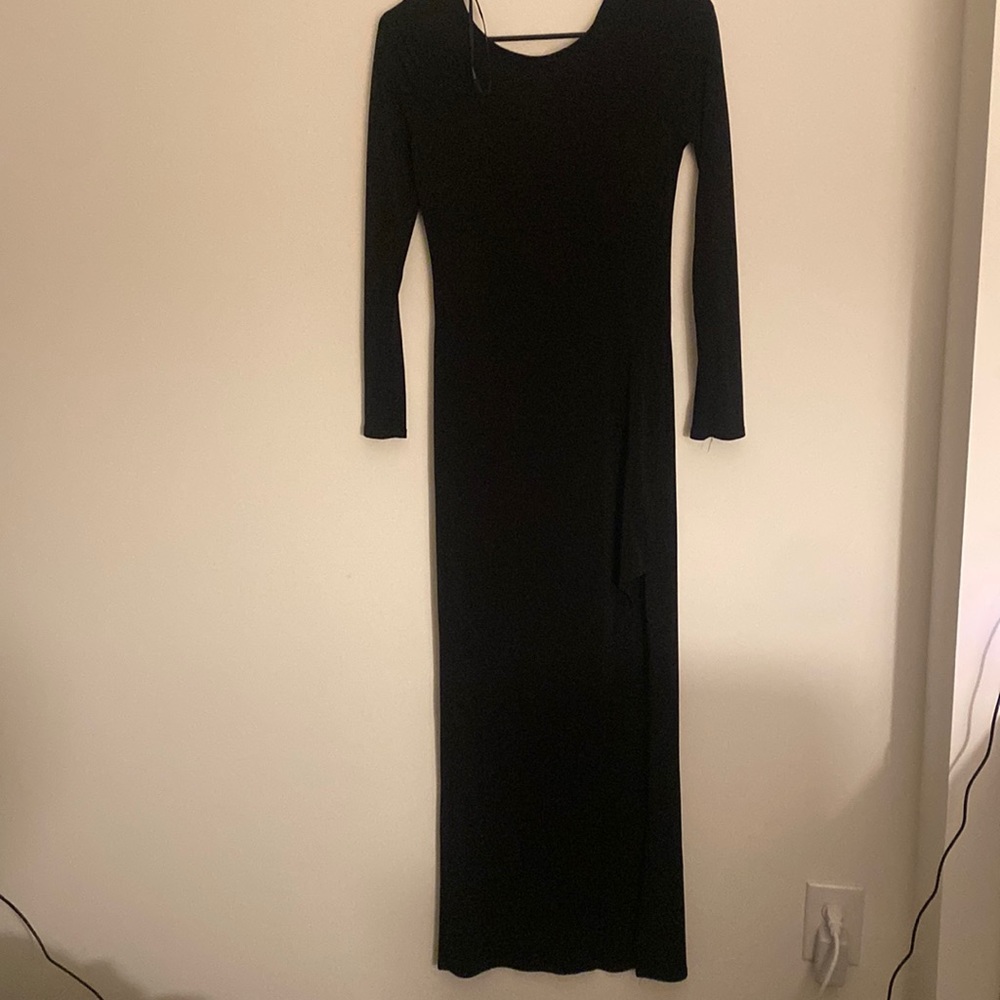 Long body con dress with slit